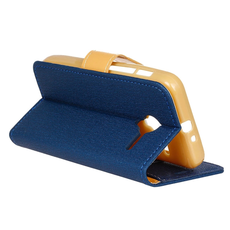 Denim Texture Horizontal Flip Solid Color Leather Case with Holder & Card Slots & Wallet for Vodafone Smart Speed 6