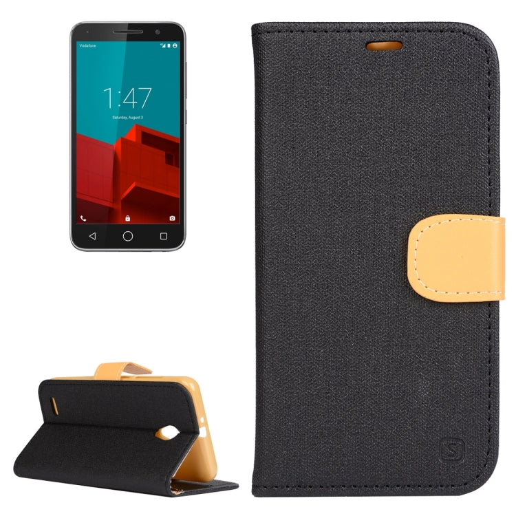 Denim Texture Horizontal Flip Solid Color Leather Case with Holder & Card Slots & Wallet for Vodafone Smart Prime 6