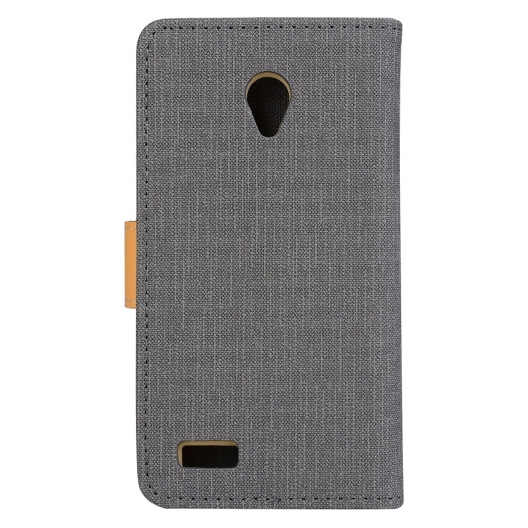 Denim Texture Horizontal Flip Solid Color Leather Case with Holder & Card Slots & Wallet for Vodafone Smart Prime 6