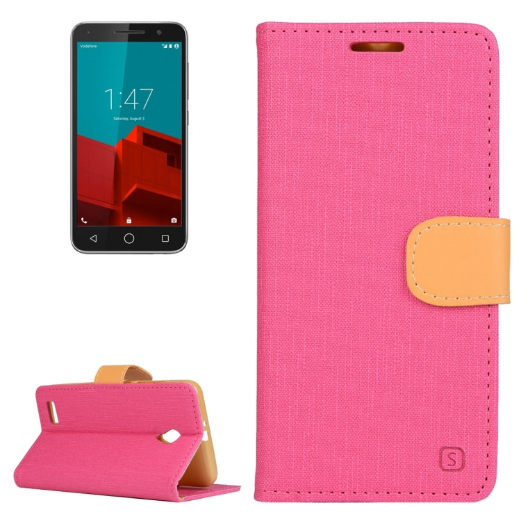 Denim Texture Horizontal Flip Solid Color Leather Case with Holder & Card Slots & Wallet for Vodafone Smart Prime 6