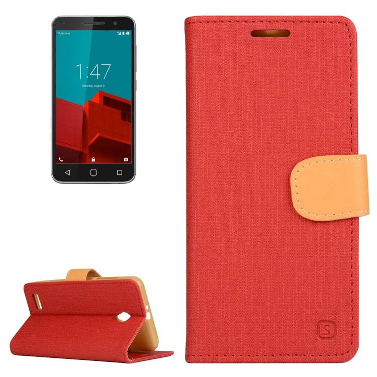 Denim Texture Horizontal Flip Solid Color Leather Case with Holder & Card Slots & Wallet for Vodafone Smart Prime 6