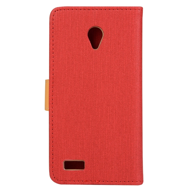 Denim Texture Horizontal Flip Solid Color Leather Case with Holder & Card Slots & Wallet for Vodafone Smart Prime 6