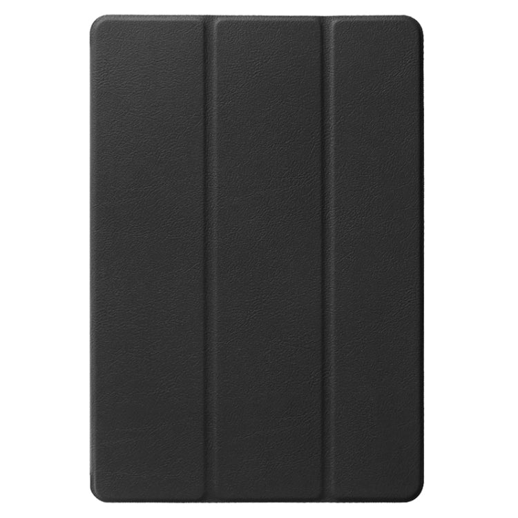 Stone Texture Solid Color Leather Case with Three-Folding Holder for Huawei MediaPad 10 FHD