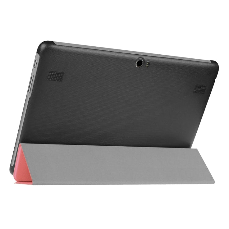 Stone Texture Solid Color Leather Case with Three-Folding Holder for Huawei MediaPad 10 FHD