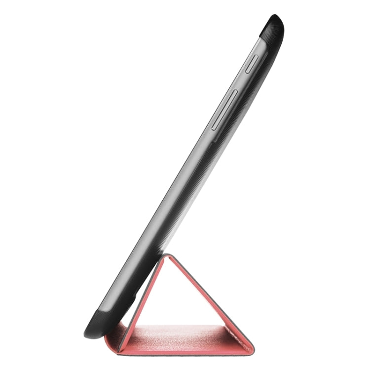 Stone Texture Solid Color Leather Case with Three-Folding Holder for Huawei MediaPad 10 FHD