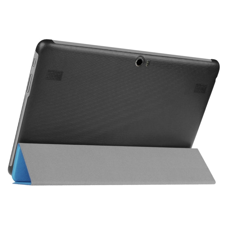 Stone Texture Solid Color Leather Case with Three-Folding Holder for Huawei MediaPad 10 FHD