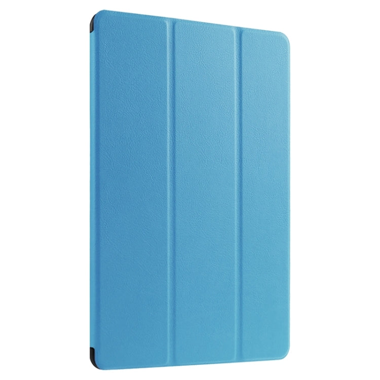 Stone Texture Solid Color Leather Case with Three-Folding Holder for Huawei MediaPad 10 FHD