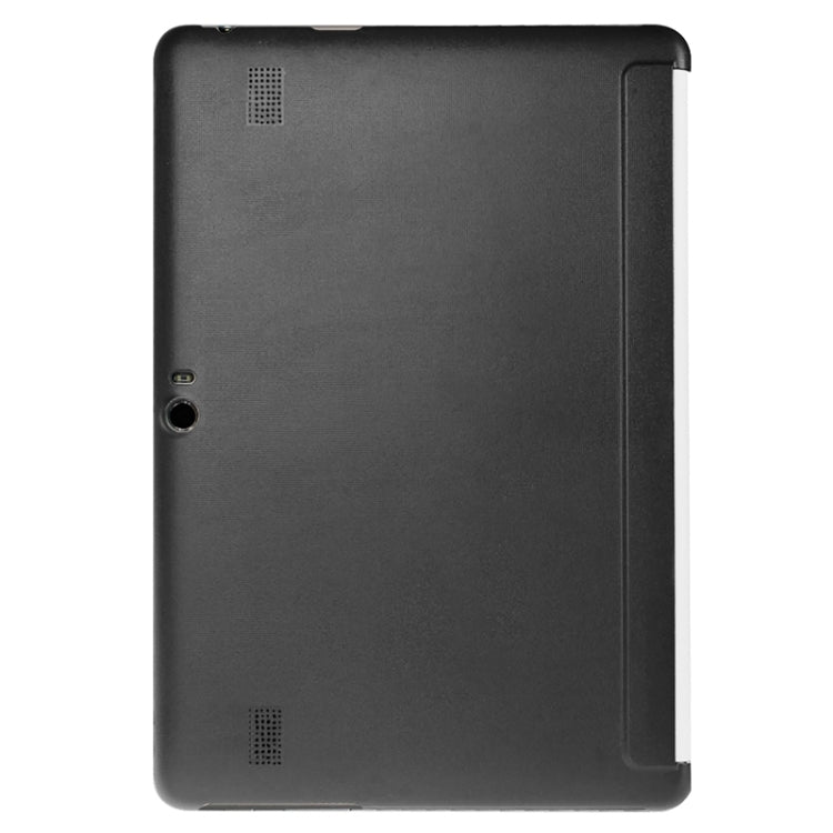 Stone Texture Solid Color Leather Case with Three-Folding Holder for Huawei MediaPad 10 FHD