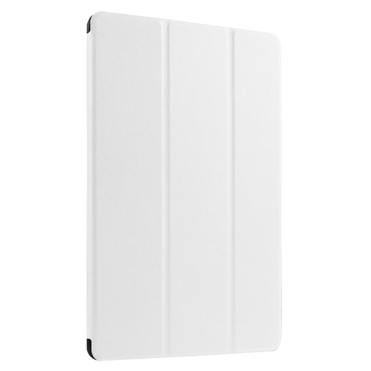 Stone Texture Solid Color Leather Case with Three-Folding Holder for Huawei MediaPad 10 FHD