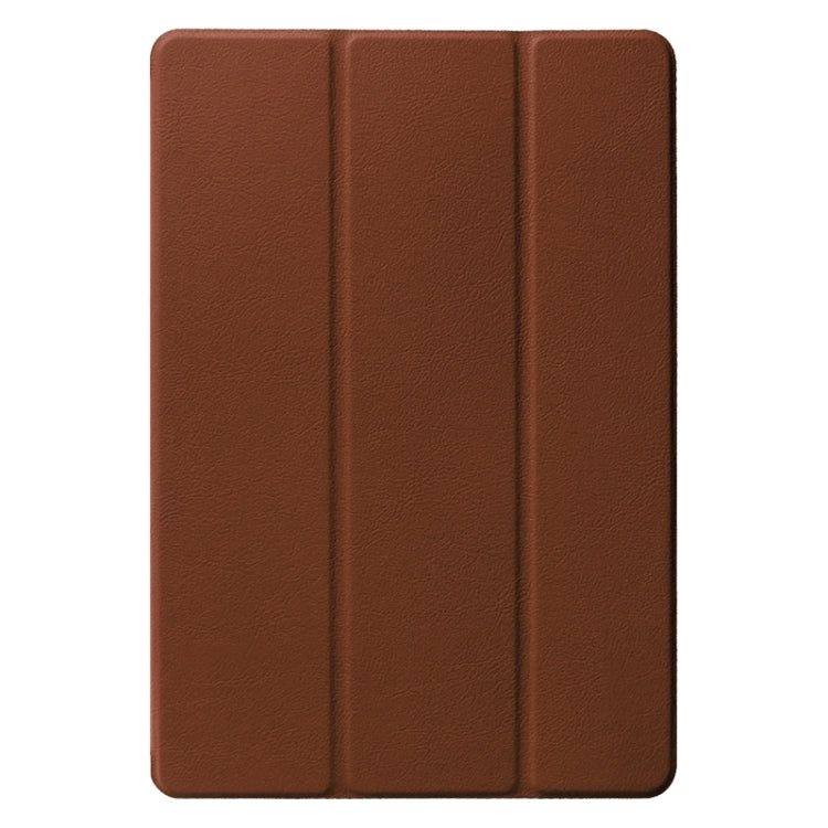 Stone Texture Solid Color Leather Case with Three-Folding Holder for Huawei MediaPad 10 FHD
