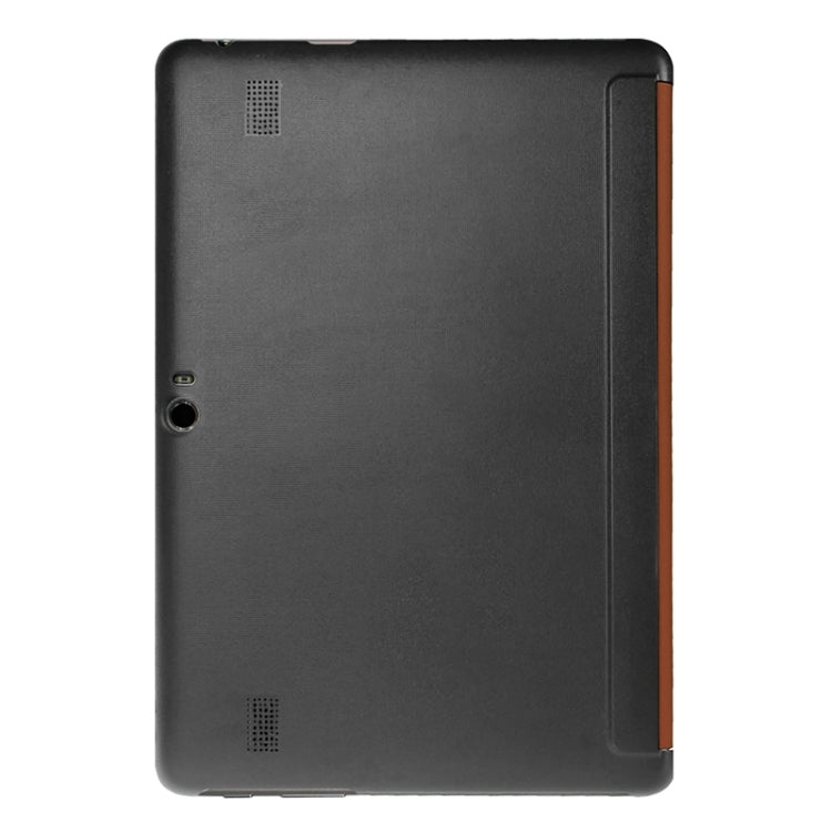 Stone Texture Solid Color Leather Case with Three-Folding Holder for Huawei MediaPad 10 FHD