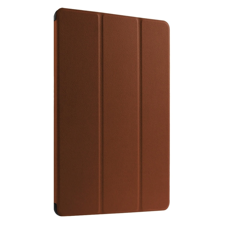Stone Texture Solid Color Leather Case with Three-Folding Holder for Huawei MediaPad 10 FHD