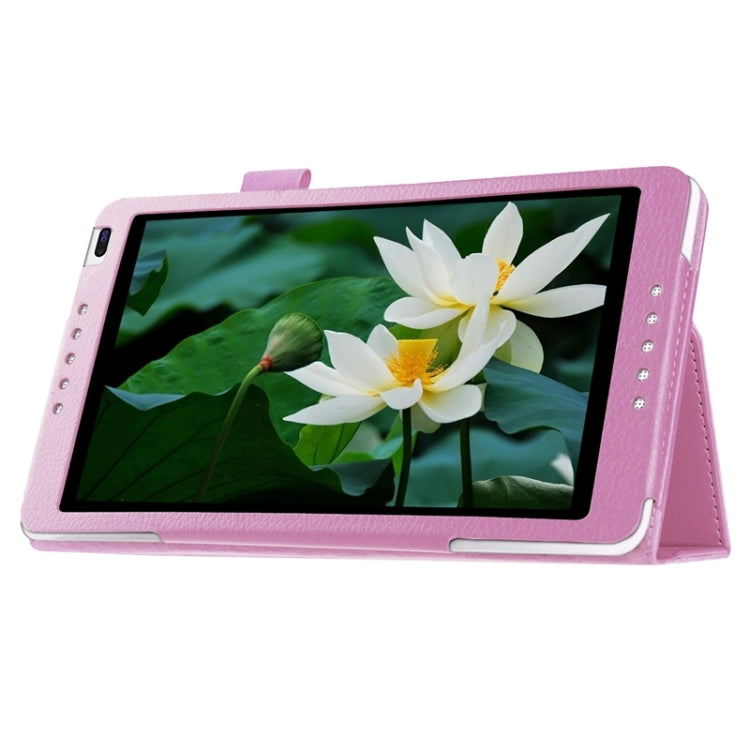 Litchi Texture Solid Color Leather Case with Holder for Huawei MediaPad M1 / S8-301W