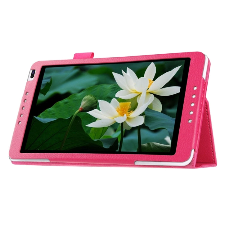 Litchi Texture Solid Color Leather Case with Holder for Huawei MediaPad M1 / S8-301W