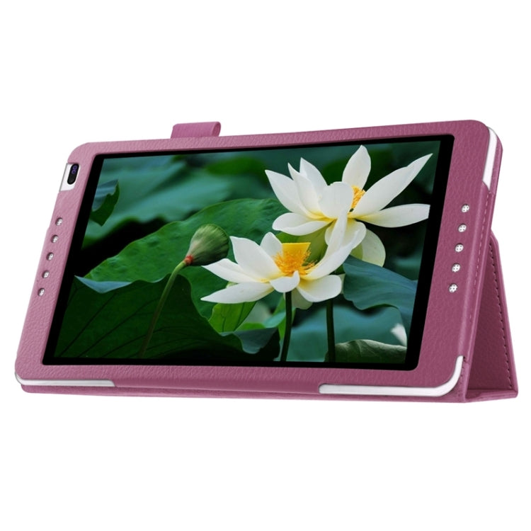 Litchi Texture Solid Color Leather Case with Holder for Huawei MediaPad M1 / S8-301W