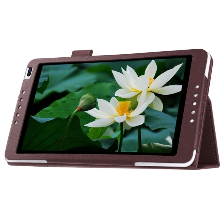 Litchi Texture Solid Color Leather Case with Holder for Huawei MediaPad M1 / S8-301W