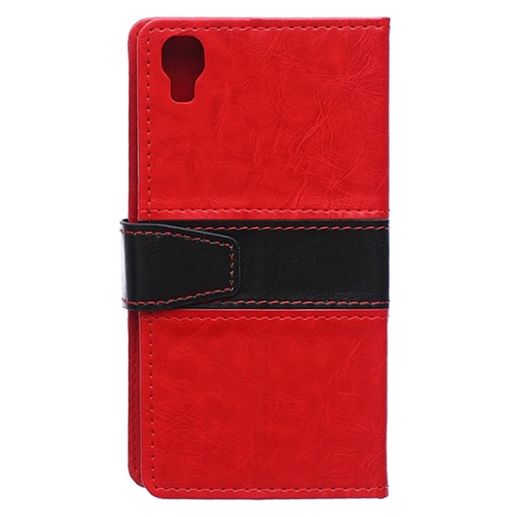 4.7 Inch Crystal Texture Horizontal Flip Colorblock Leather Case with Holder & Card Slot & Wallet for Alcatel TCL IDOL 3