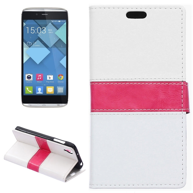 5.5 Inch Crystal Texture Horizontal Flip Colorblock Leather Case with Holder & Card Slot & Wallet for Alcatel TCL IDOL 3