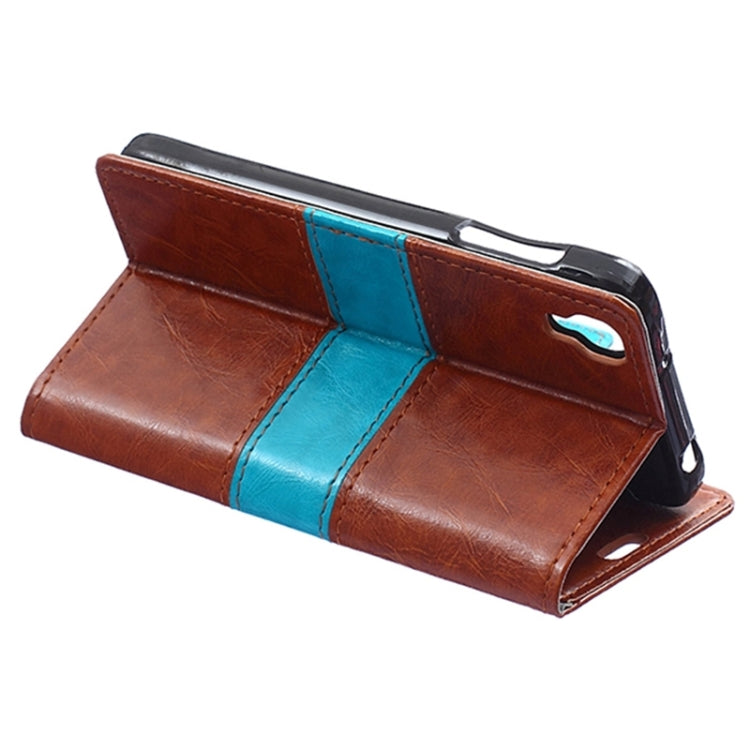 5.5 Inch Crystal Texture Horizontal Flip Colorblock Leather Case with Holder & Card Slot & Wallet for Alcatel TCL IDOL 3