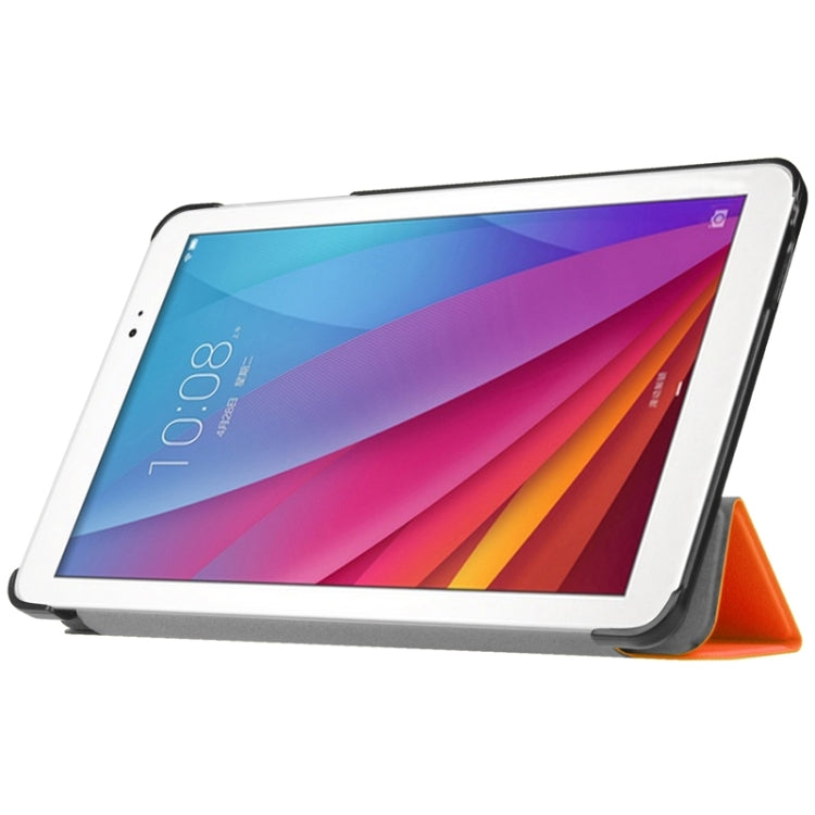 9.6 Inch Karst Texture Horizontal Flip Solid Color Leather Case with Three-Folding Holder for Huawei Honor Play Note 9.6