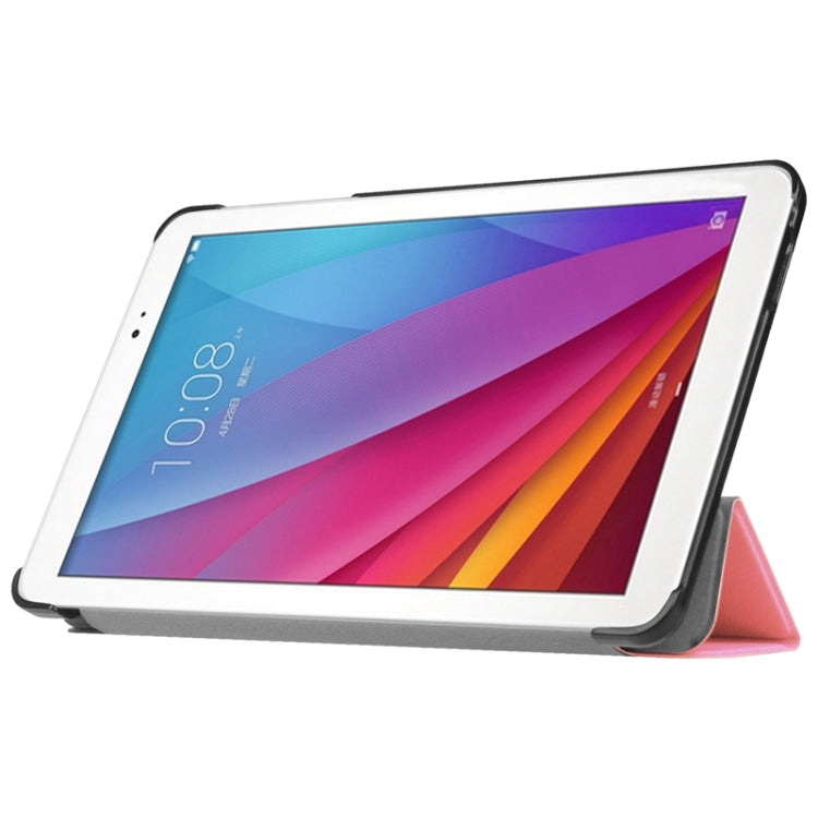 9.6 Inch Karst Texture Horizontal Flip Solid Color Leather Case with Three-Folding Holder for Huawei Honor Play Note 9.6