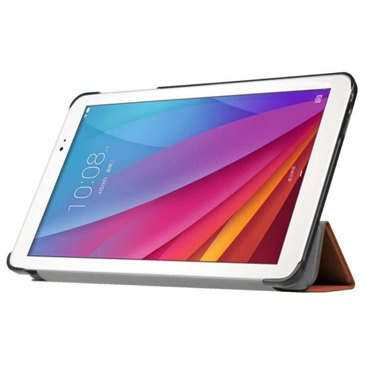 9.6 Inch Karst Texture Horizontal Flip Solid Color Leather Case with Three-Folding Holder for Huawei Honor Play Note 9.6