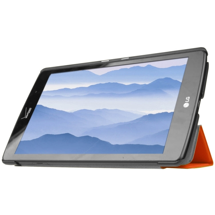 8.3 Inch Karst Texture Horizontal Flip Solid Color Leather Case with Three-Folding Holder for LG G Pad X8.3
