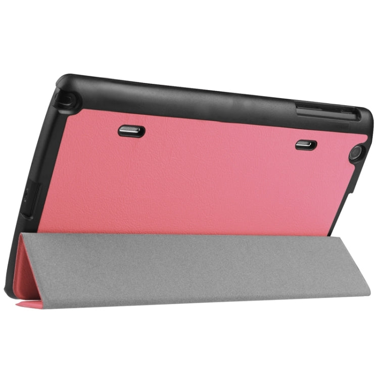 8.3 Inch Karst Texture Horizontal Flip Solid Color Leather Case with Three-Folding Holder for LG G Pad X8.3