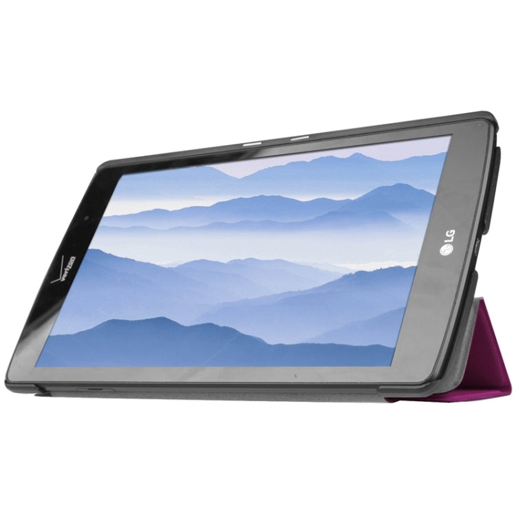 8.3 Inch Karst Texture Horizontal Flip Solid Color Leather Case with Three-Folding Holder for LG G Pad X8.3