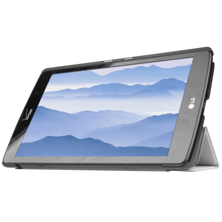 8.3 Inch Karst Texture Horizontal Flip Solid Color Leather Case with Three-Folding Holder for LG G Pad X8.3