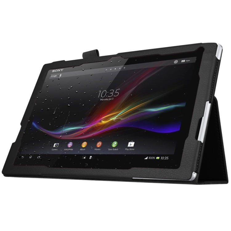 Litchi Texture Horizontal Flip Solid Color Leather Case with Holder for Sony Xperia Z4