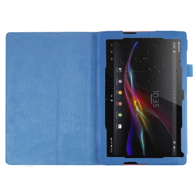 Litchi Texture Horizontal Flip Solid Color Leather Case with Holder for Sony Xperia Z4