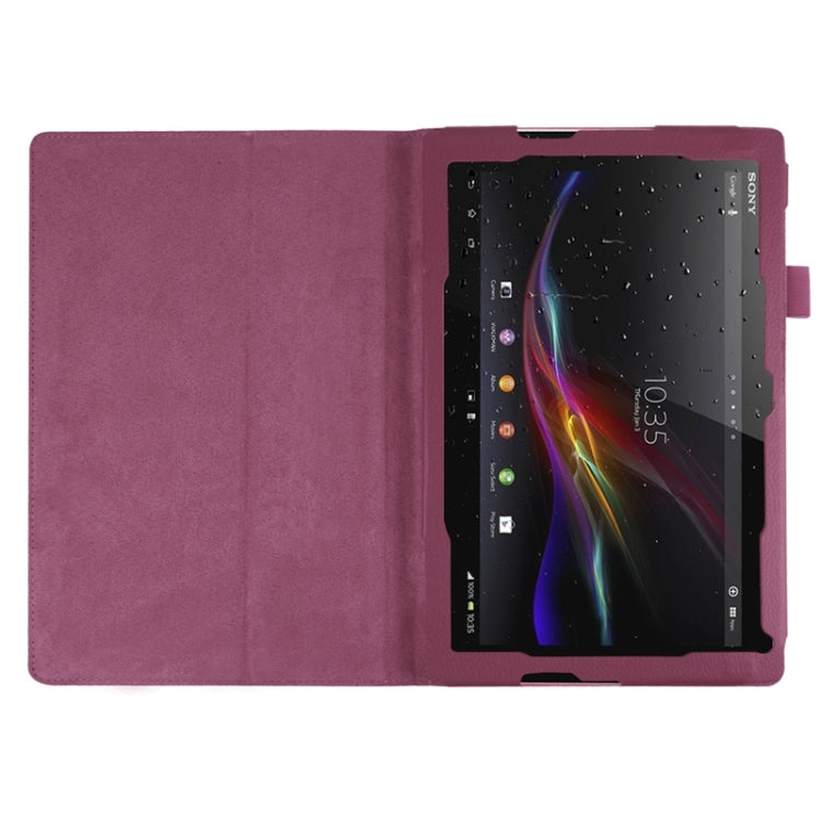 Litchi Texture Horizontal Flip Solid Color Leather Case with Holder for Sony Xperia Z4