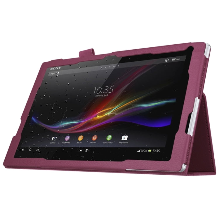 Litchi Texture Horizontal Flip Solid Color Leather Case with Holder for Sony Xperia Z4