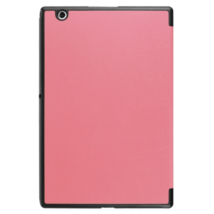 Karst Texture Horizontal Flip Solid Color Leather Case with Three-Folding Holder for Sony Xperia Z4