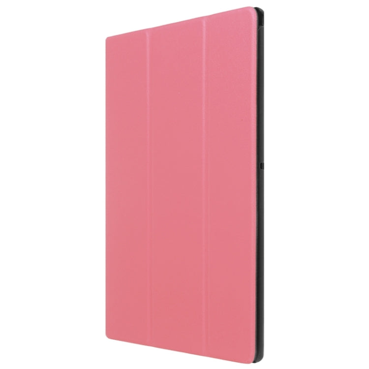 Karst Texture Horizontal Flip Solid Color Leather Case with Three-Folding Holder for Sony Xperia Z4