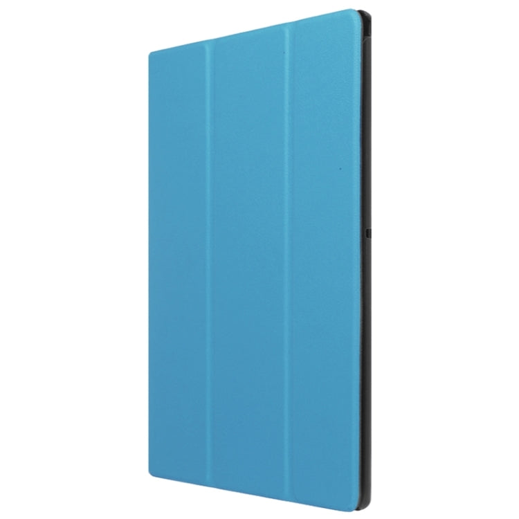 Karst Texture Horizontal Flip Solid Color Leather Case with Three-Folding Holder for Sony Xperia Z4