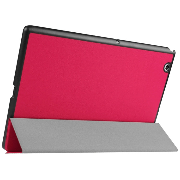 Karst Texture Horizontal Flip Solid Color Leather Case with Three-Folding Holder for Sony Xperia Z4