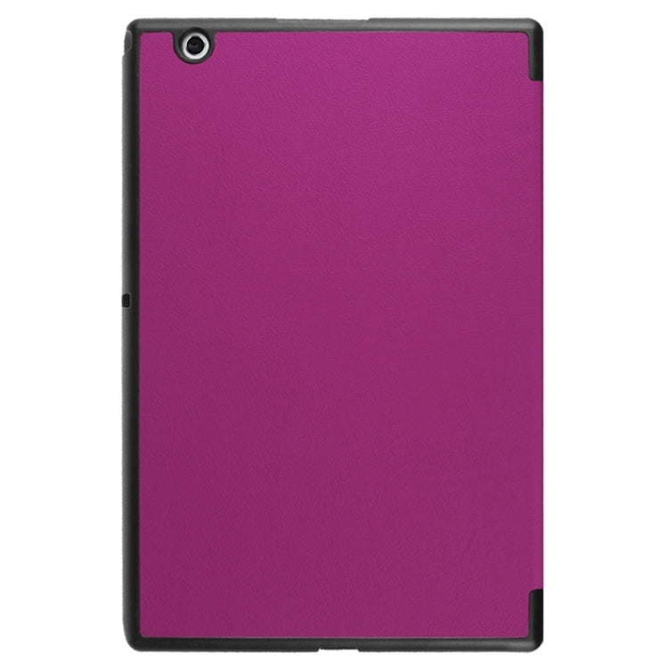 Karst Texture Horizontal Flip Solid Color Leather Case with Three-Folding Holder for Sony Xperia Z4