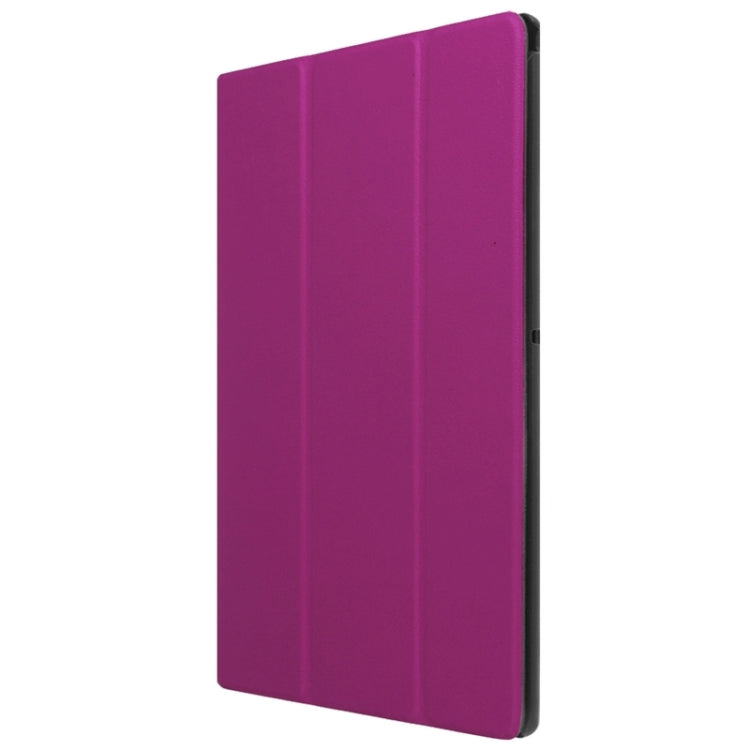 Karst Texture Horizontal Flip Solid Color Leather Case with Three-Folding Holder for Sony Xperia Z4