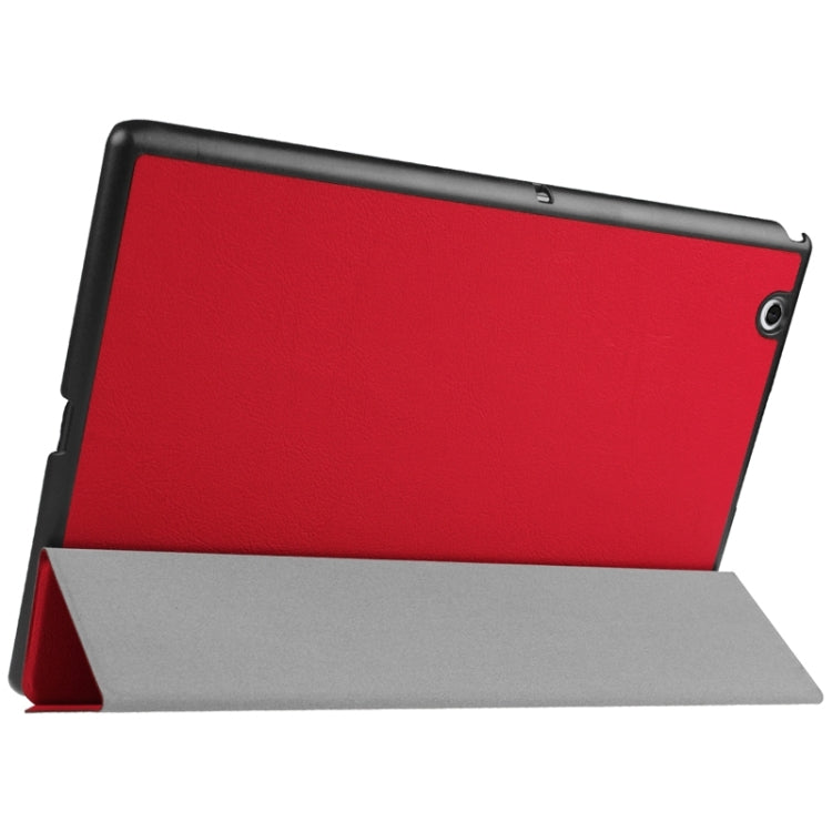 Karst Texture Horizontal Flip Solid Color Leather Case with Three-Folding Holder for Sony Xperia Z4