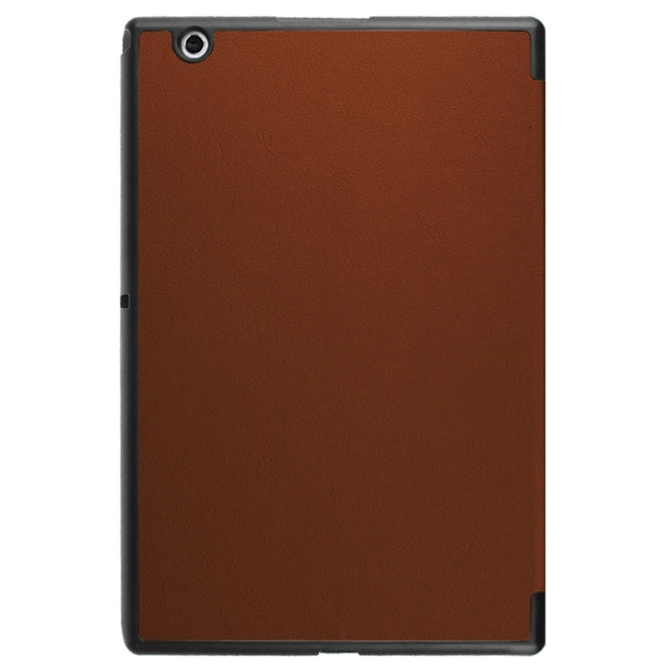 Karst Texture Horizontal Flip Solid Color Leather Case with Three-Folding Holder for Sony Xperia Z4