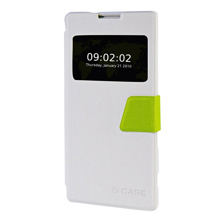 Cross Texture Color Matching Horizontal Flip Leather Case with Call Display ID & Holder for Sony Xperia C3