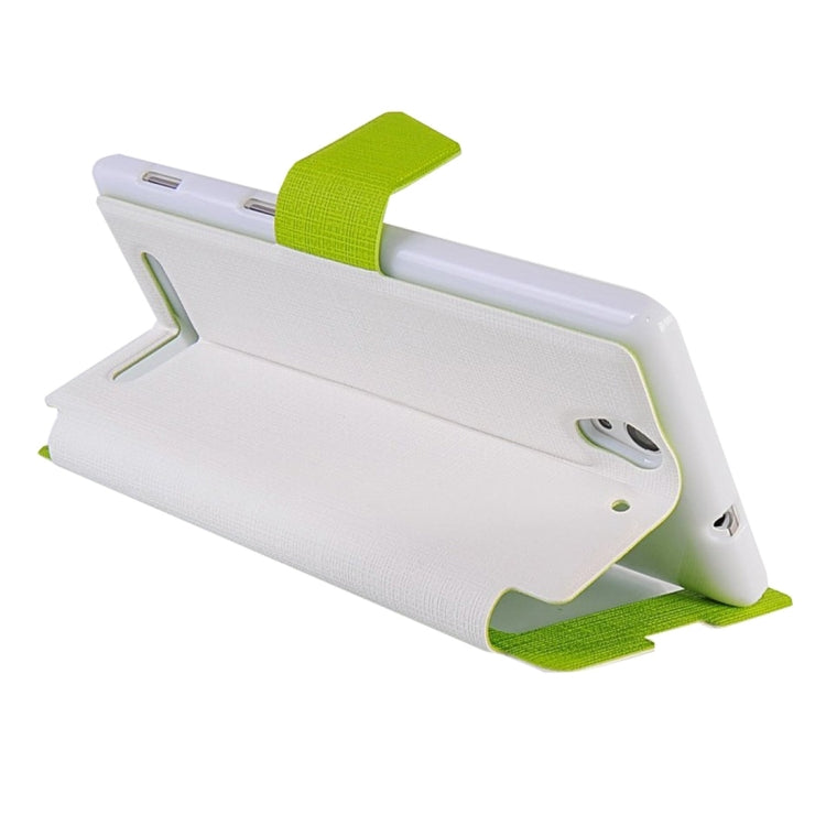 Cross Texture Color Matching Horizontal Flip Leather Case with Call Display ID & Holder for Sony Xperia C3