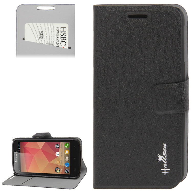 Silver Hairline Texture Leather Case with Credit Card Slots & Holder for Lenovo A630