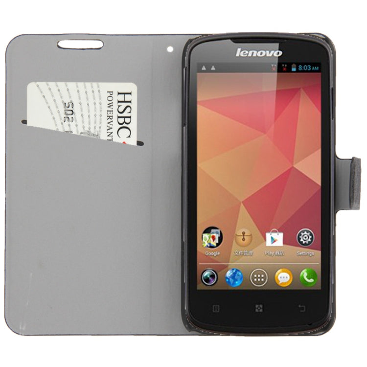 Silver Hairline Texture Leather Case with Credit Card Slots & Holder for Lenovo A630