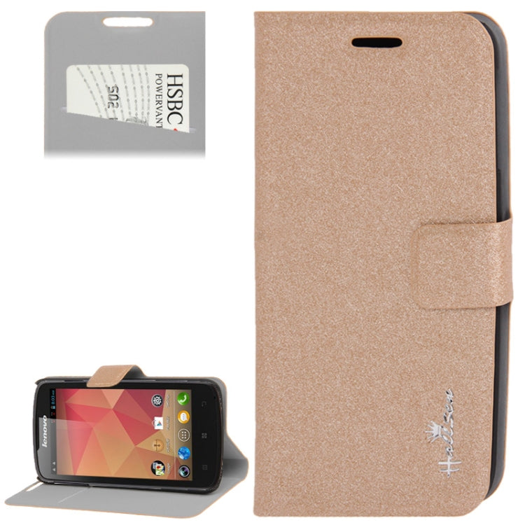 Silver Hairline Texture Leather Case with Credit Card Slots & Holder for Lenovo A630
