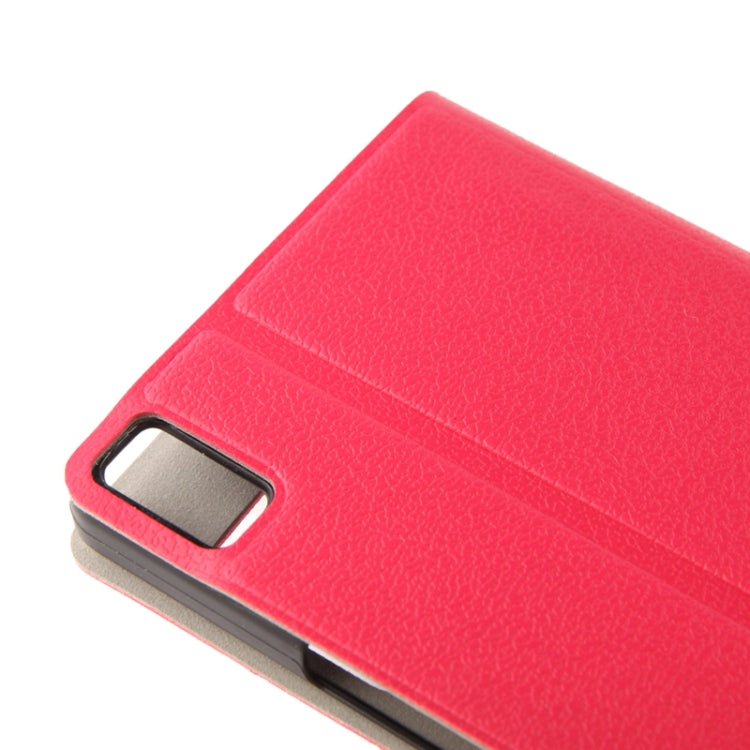 Pebble Texture Ultrathin Horizontal Flip Leather Case with Holder & Call Display ID for Huawei Ascend P6