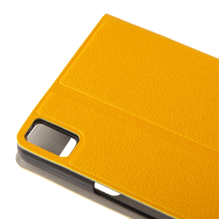 Pebble Texture Ultrathin Horizontal Flip Leather Case with Holder & Call Display ID for Huawei Ascend P6