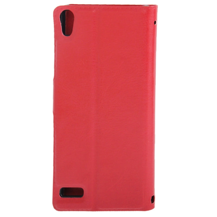 Crazy Horse Texture Leather Case with Credit Card Slots & Holder for Huawei Ascend P6